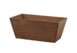 10.5in Rectangle Wood Container DK BROWN