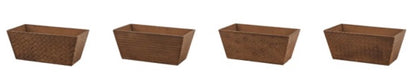 10.5in Rectangle Wood Container DK BROWN