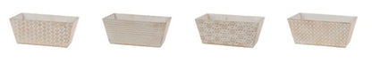 10.5in Rectangle Wood Container WHITEWASH