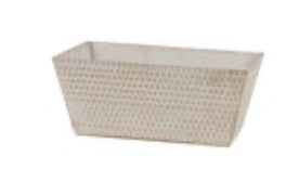 10.5in Rectangle Wood Container WHITEWASH