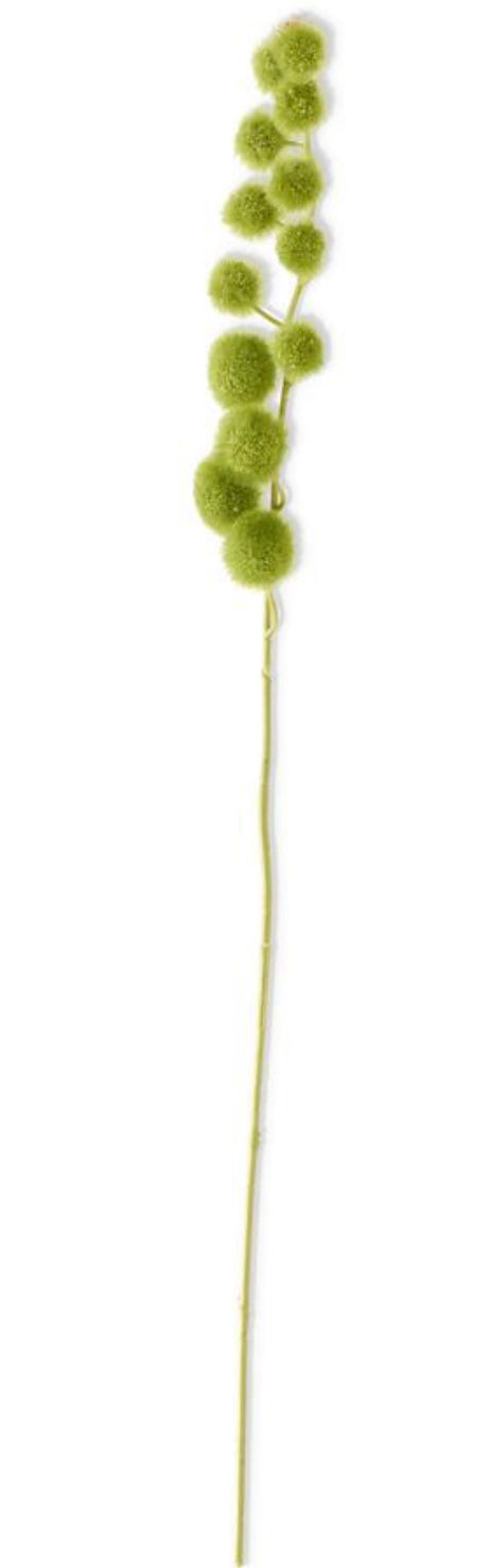 32in Green Flocked Ball Stem
