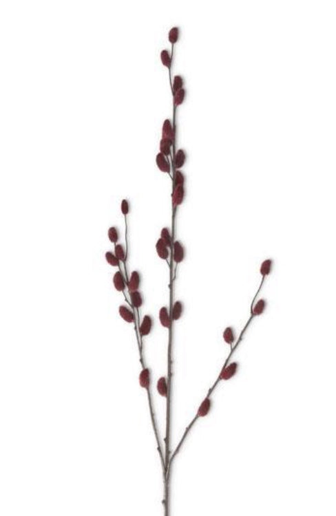 33in Pussy Willow Spray in Burgundy K&K