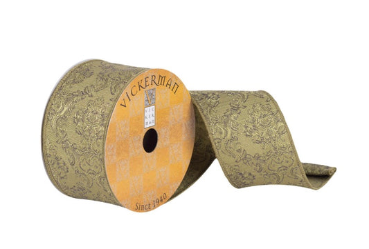 2.5inx10yd Filigree Dupion GREEN