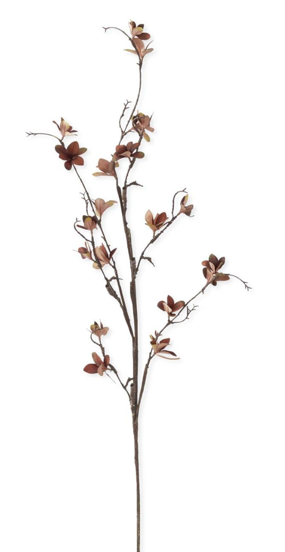 40in Burg Brown Mini Magnolia Blossoms - Premium Greenery for Wreaths, Arrangements and Home Decor