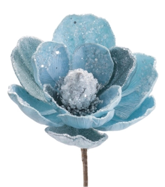 28in BLUE Iced Magnolia Blossom