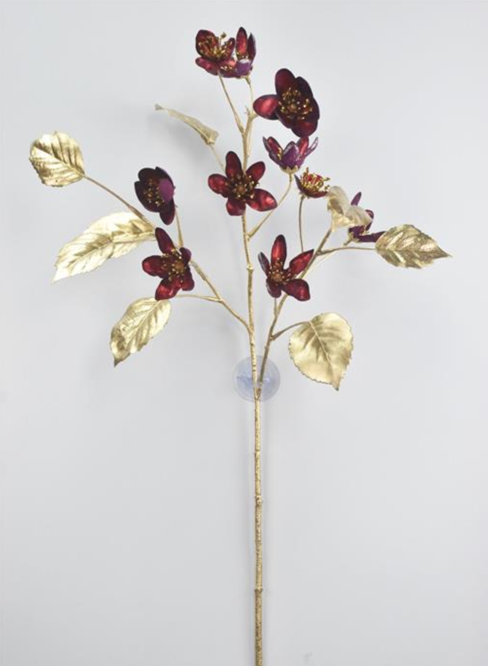28in Metallic Burg/Gold Clematis Bloom - Premium Florals for Wreaths, Arrangements and Home Decor Select Artificial