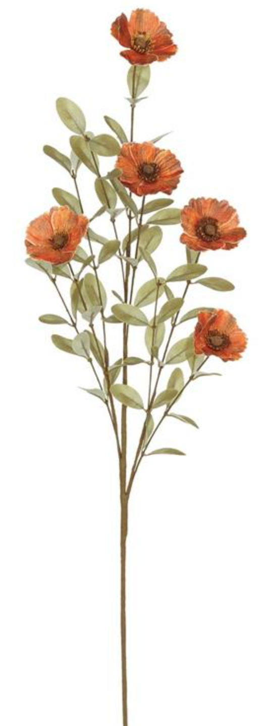 35in Orange Fall Cosmos Spray Select Artificial