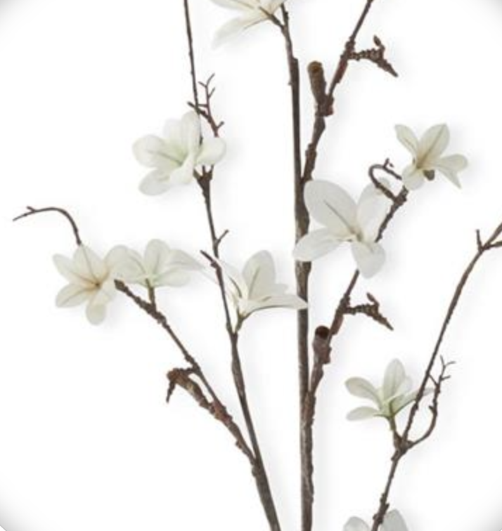 40in White Mini Magnolia Blossoms - Premium Greenery for Wreaths, Arrangements and Home Decor K&K