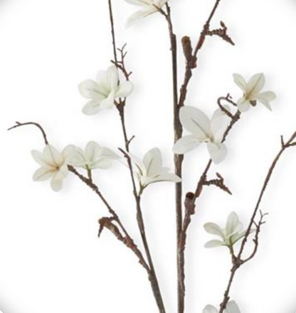 40in White Mini Magnolia Blossoms - Premium Greenery for Wreaths, Arrangements and Home Decor K&K