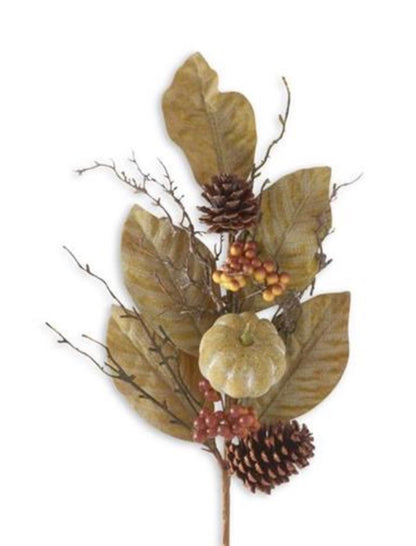 27in Magnolia Pumpkin Cones Berries