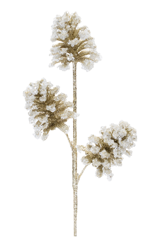 29in Triple Iced Pine Cone Spray - Premium Greenery for Wreaths, Arrangements and Home Decor Melrose