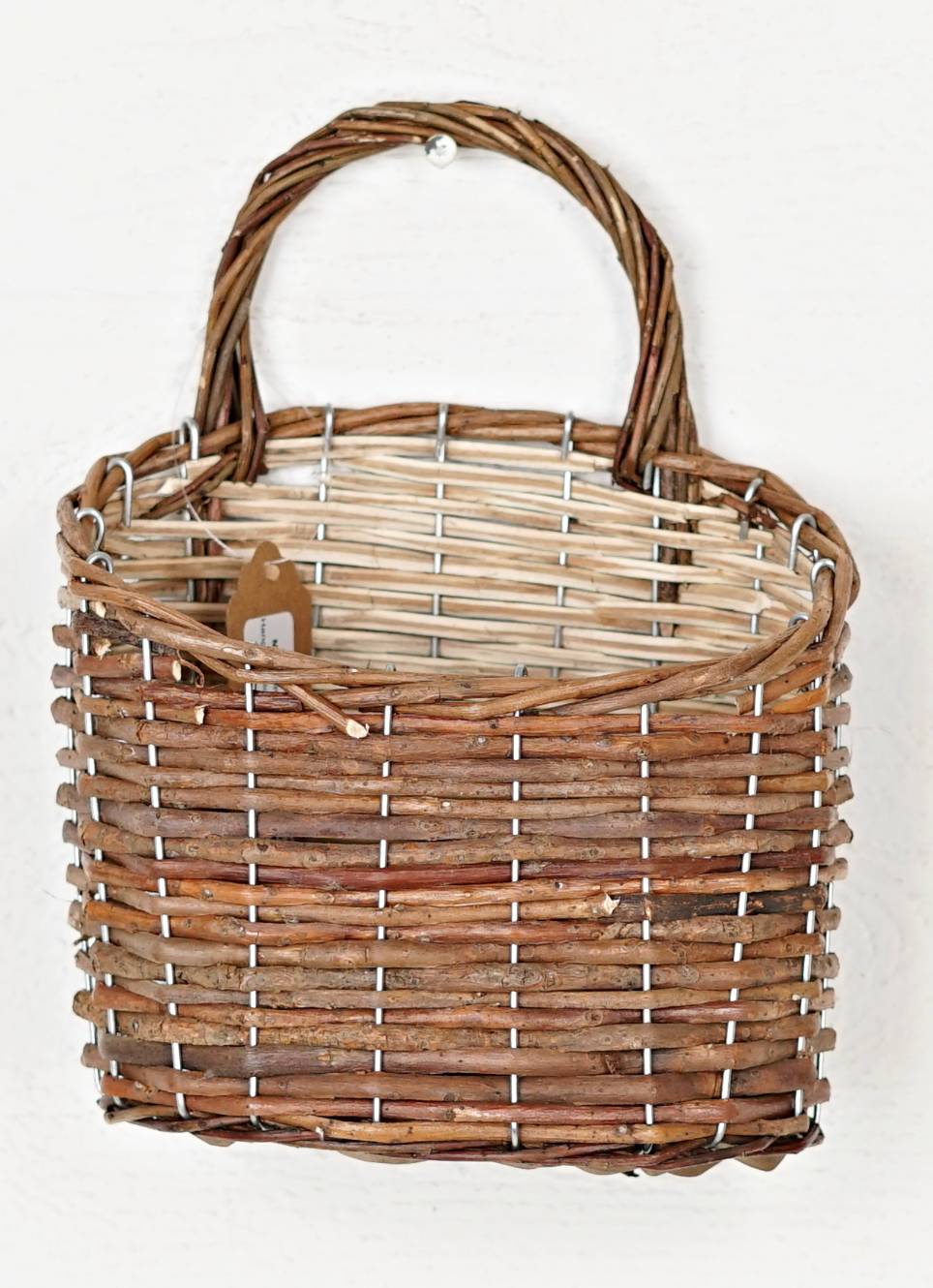 12in Hanging Willow Wall Basket Impressive