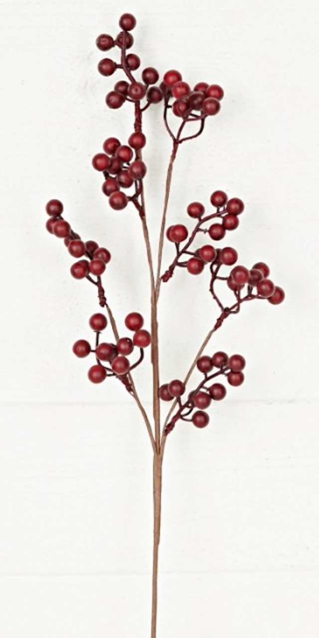 25in Burgundy Mountain Berry - Premium Greenery for Wreaths, Arrangements and Home Decor K&K