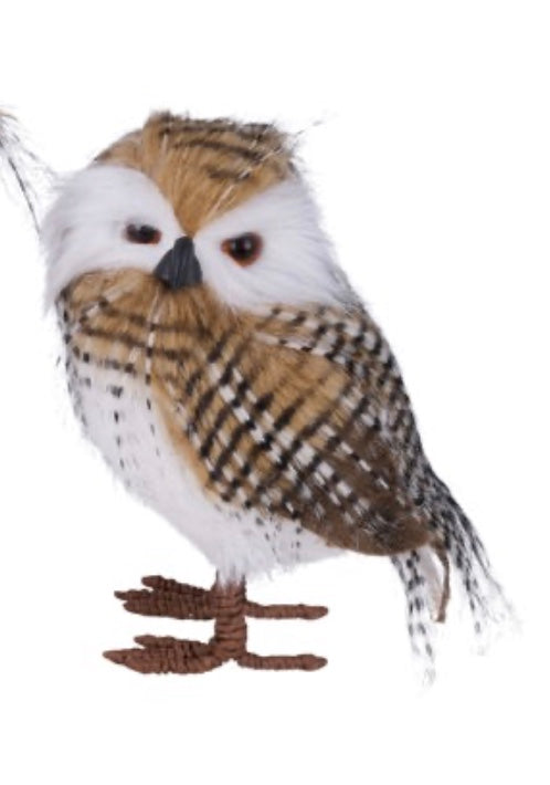 8in Faux Fur Owl EAR DOWN