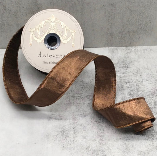 1.5inx10yd Metallic Dupion CHOCOLATE