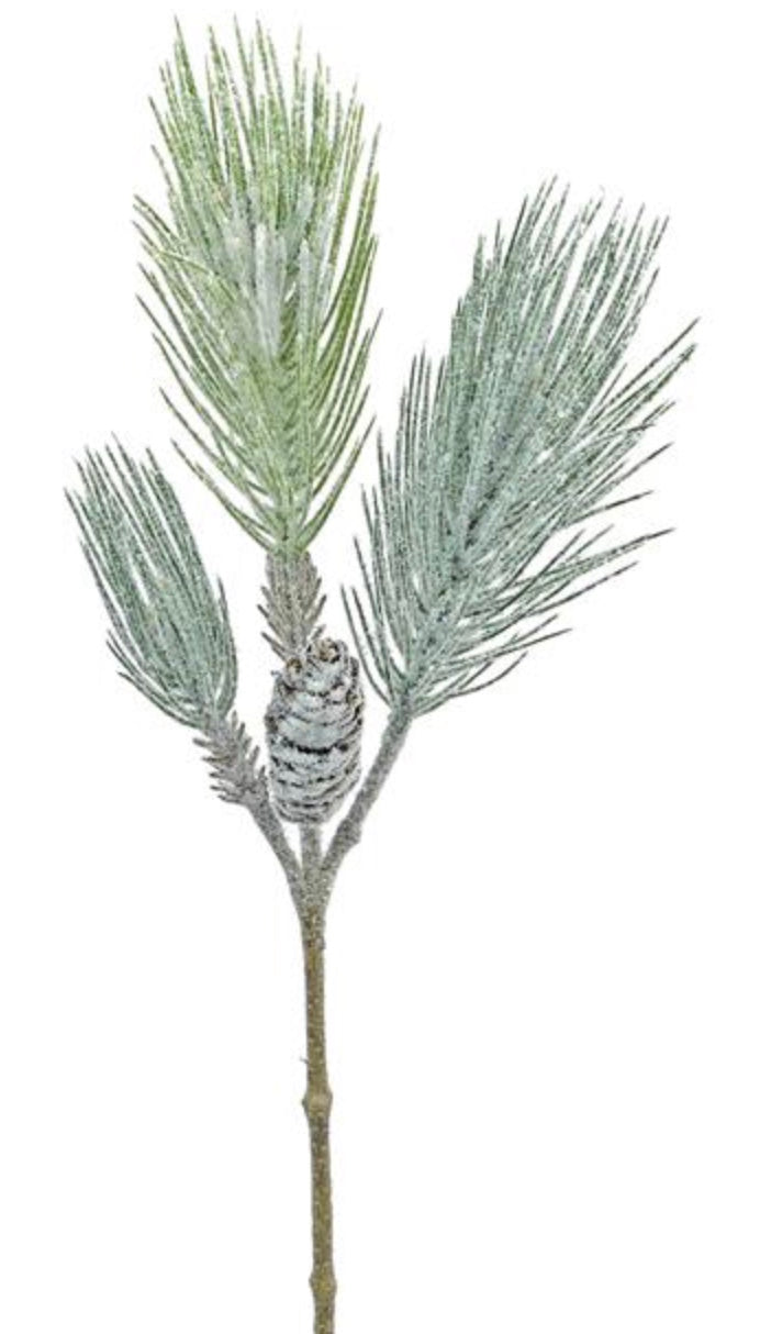 23in Frosted Pine w/Cones