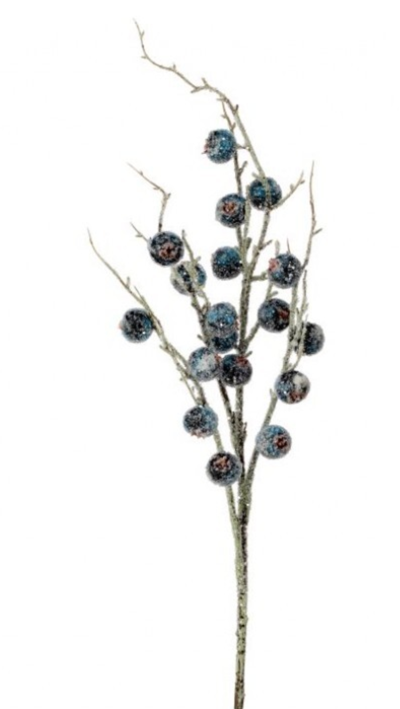 36in Iced Blue Jumbo Berry Spray - Premium Greenery for Wreaths, Arrangements and Home Decor Regency