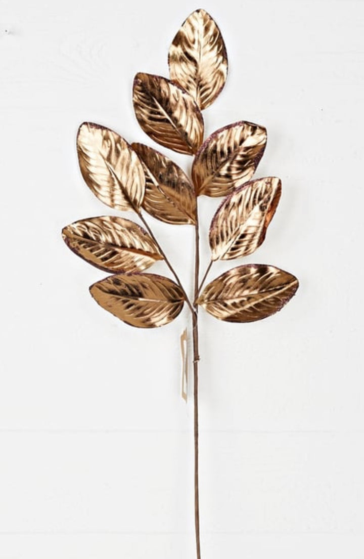 30in Metallic Magnolia Leaves BW