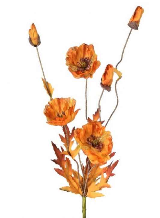 22in Autumn Poppy Spray SIENNA