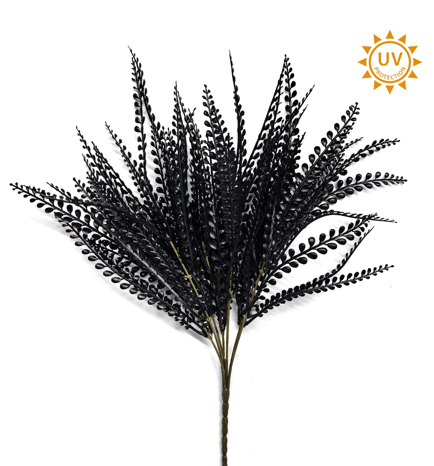 15in UV Black Bead Grass x7 - Premium Artificial Greenery for Wreaths, Arrangement & Home Decor Essentials