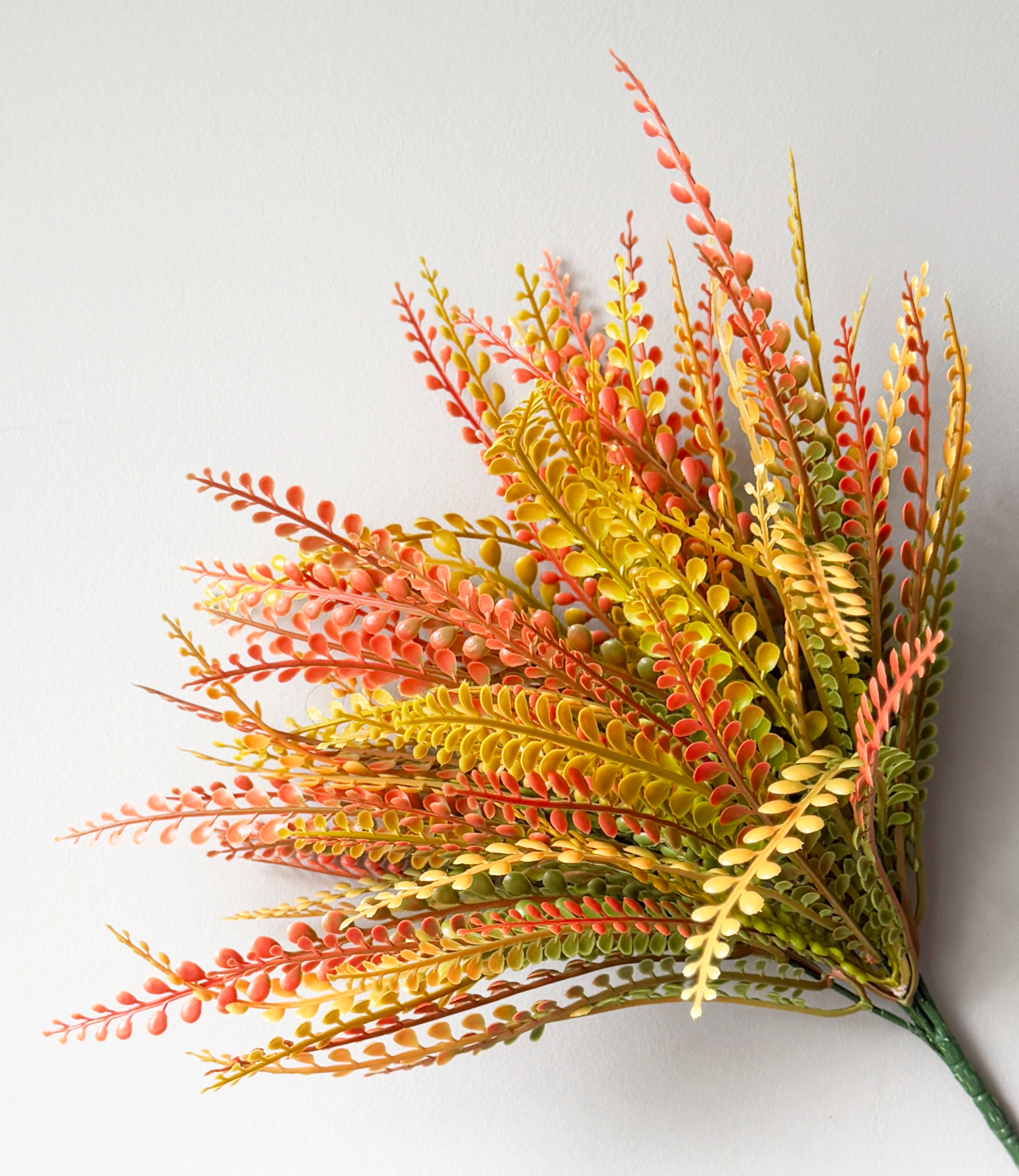 15in UV Orange Mix Bead Grass x7 - Premium Artificial Greenery for Wreaths, Arrangement & Home Decor Essentials