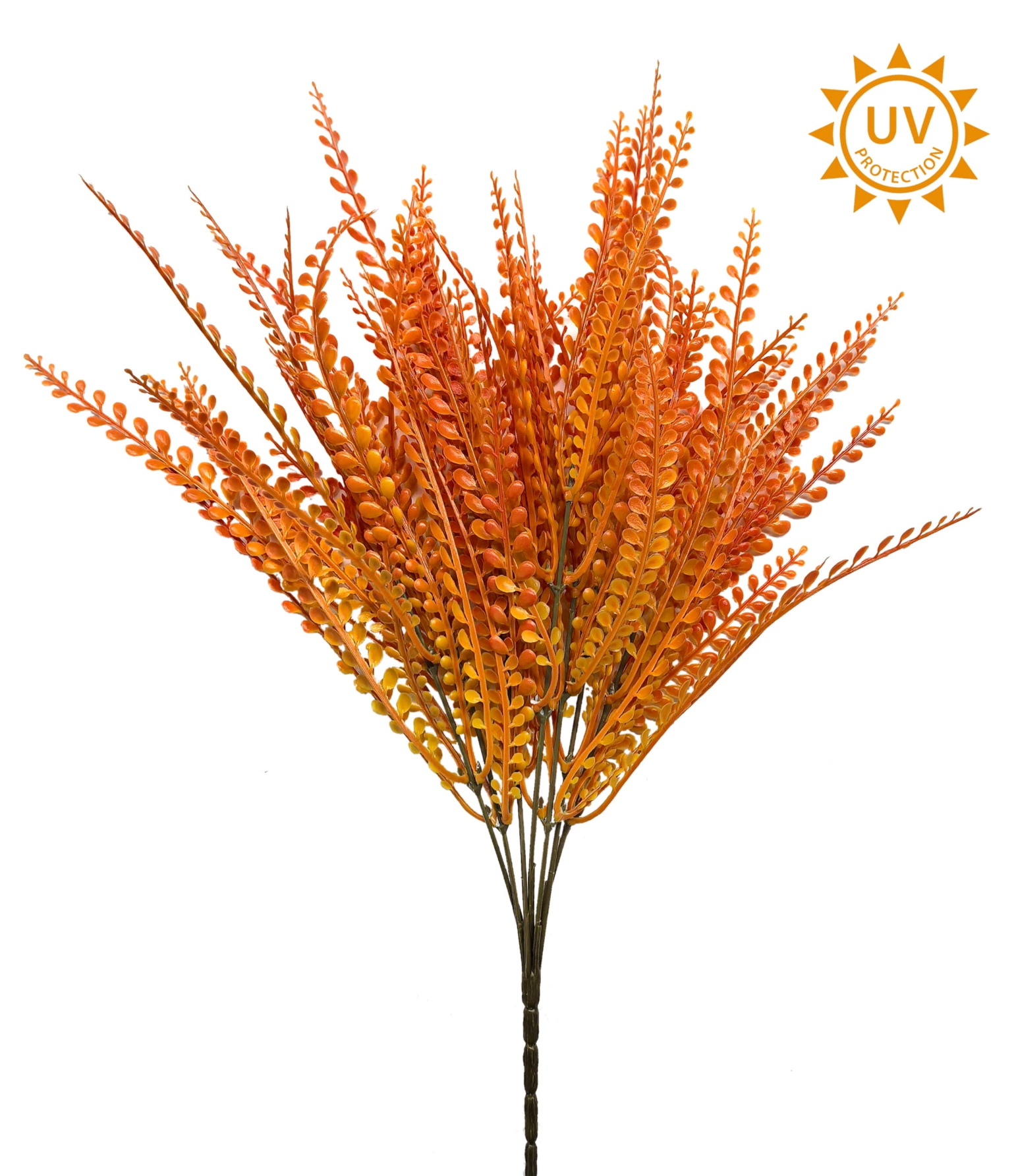 15in UV Orange Bead Grass x7 - Premium Artificial Greenery for Wreaths, Arrangement & Home Decor Essentials