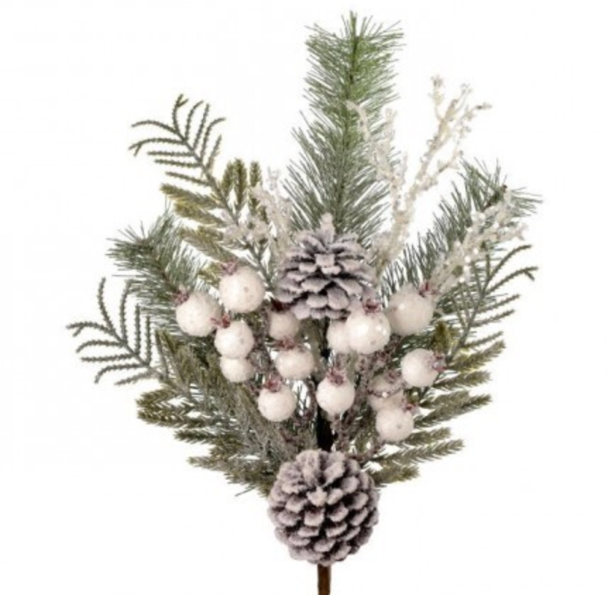 16in Snow Berry Pine Cone Spray - Premium Greenery for Wreaths, Arrangements and Home Decor Craig Bachman