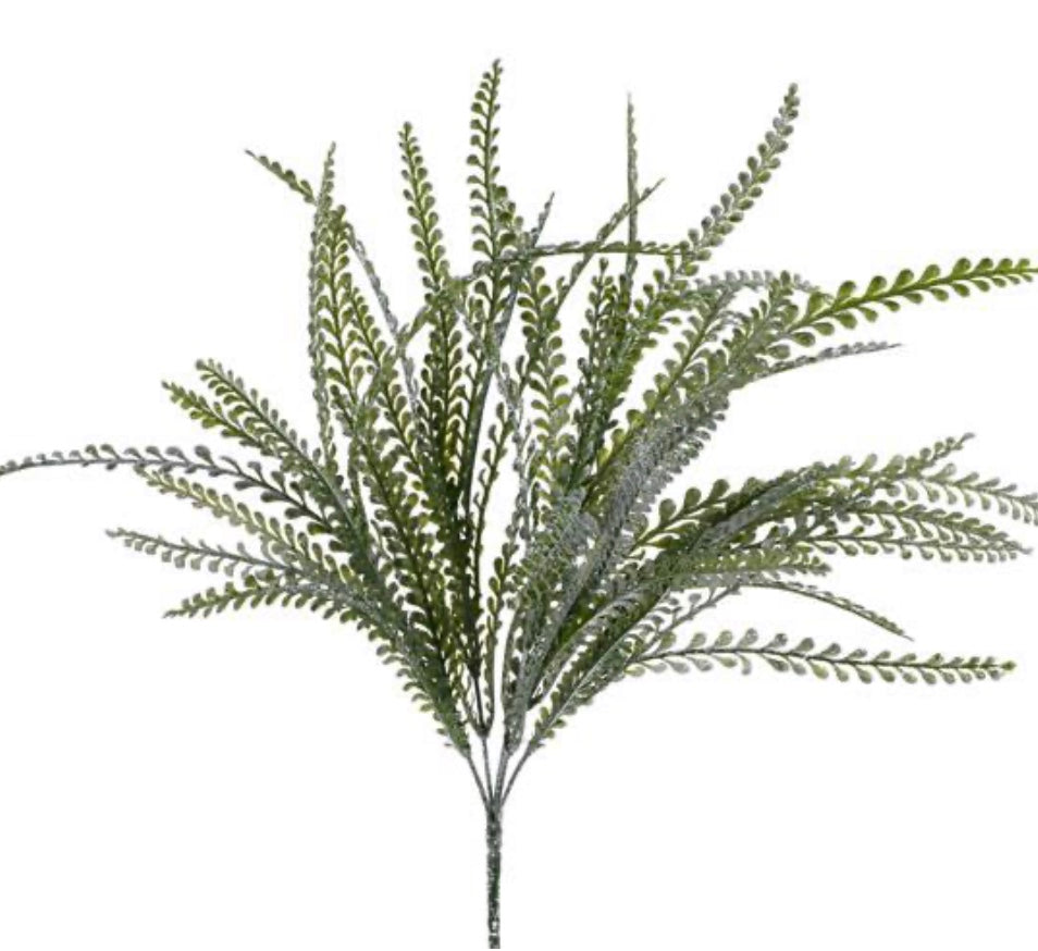 20in Glittered Beaded Fern