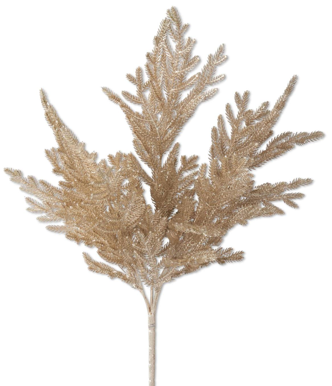 20in Gold Glitter Pine Bush - Premium Greenery for Wreaths, Arrangements and Home Decor K&K
