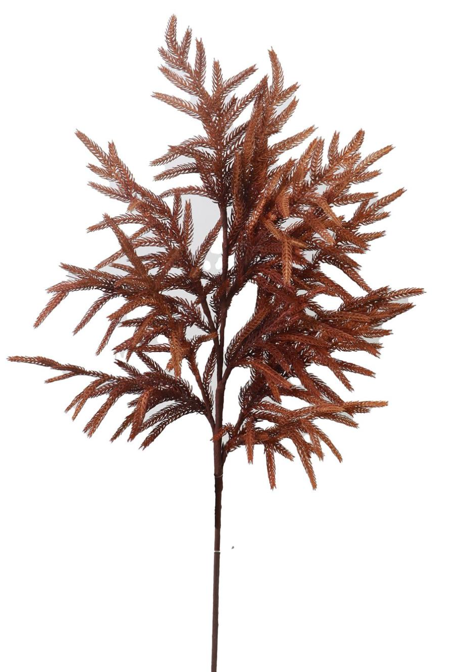 36in Real Touch Rust Norfolk Pine - Premium Greenery for Wreaths, Arrangements and Home Decor K&K