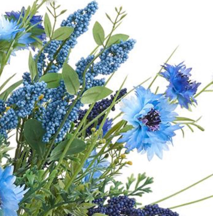 22in Cornflower Thistle Berry Bouquet