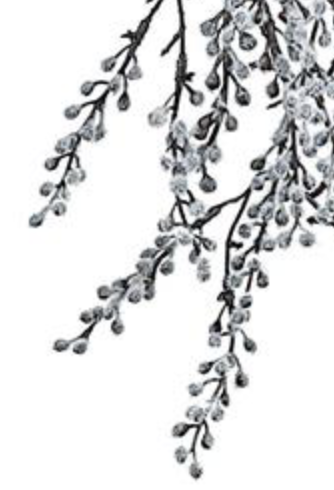 34in Flocked Mini Berry Spray