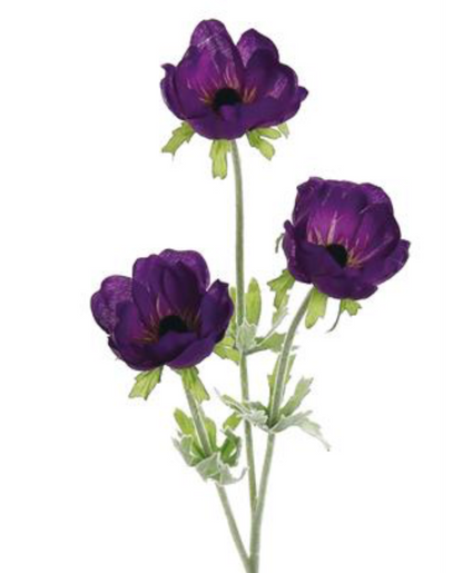 24in Purple Anemone x3
