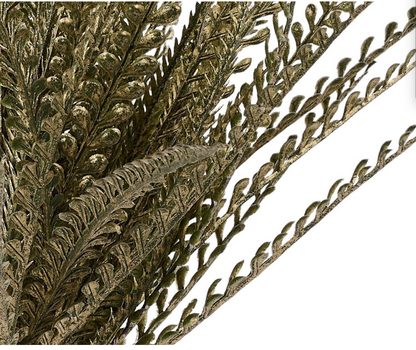 19in Green Gold Metallic Button Fern x7 - Premium Artificial Greenery for Wreaths, Arrangement & Home Decor Craig Bachman