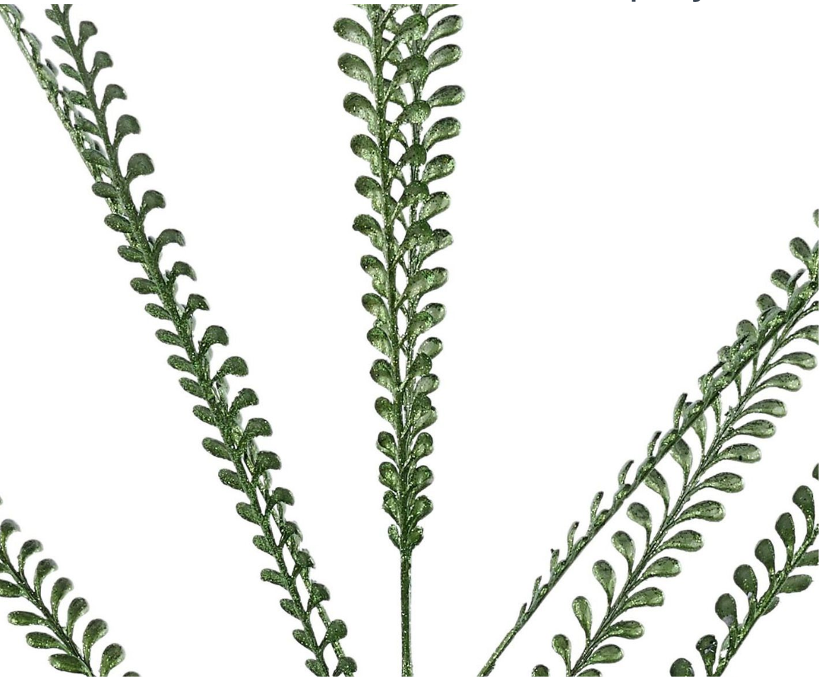34in Green Glitter Button Fern - Premium Greenery for Wreaths, Arrangements and Home Decor Craig Bachman
