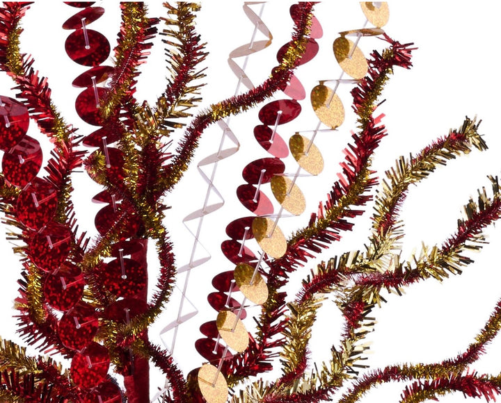 21in Sequin Tensil Bush RED/GOLD