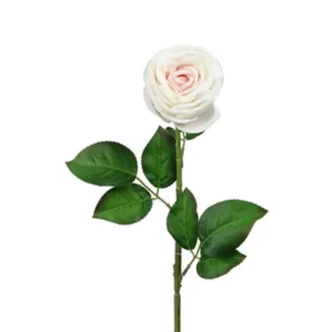 28in Real Touch Cabbage Rose CREAM/PINK