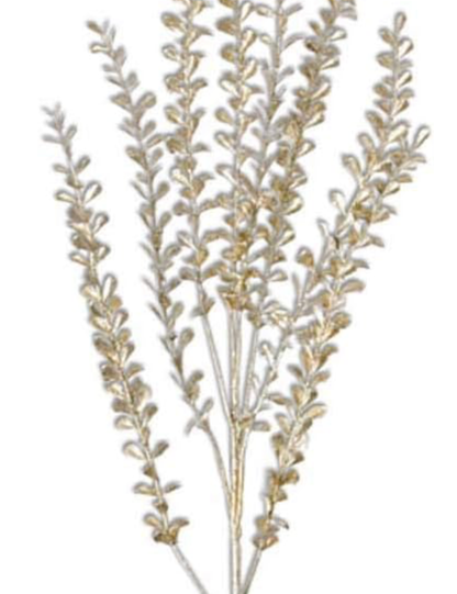 31in Champagne Glittered Stem with Mini Teardrop Leaf K&K