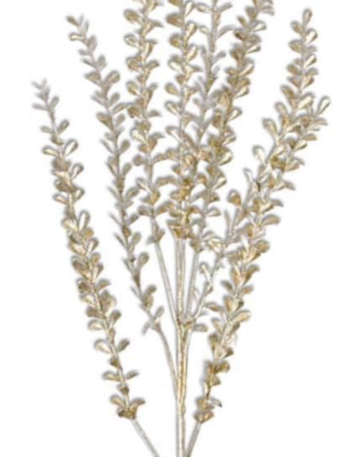 31in Champagne Glittered Stem with Mini Teardrop Leaf