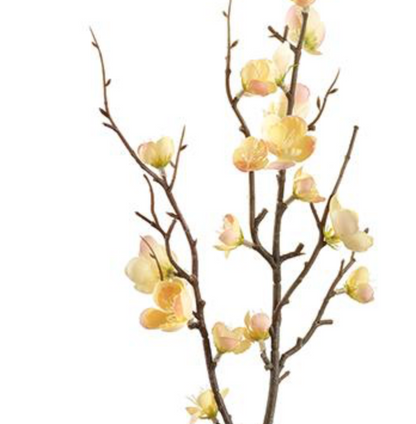 32in Quince Blossom Spray YELLOW/PEACH