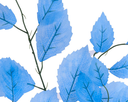 28in Aspen Rose Leaf Spray SKY BLUE - Premium Artificial Greenery for Wreaths, Arrangement & Home Decor