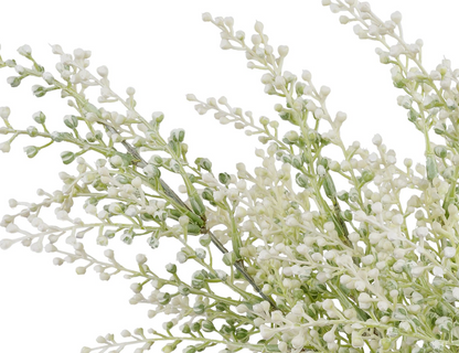 17in White / Green Eucalyptus Bud Bush x7