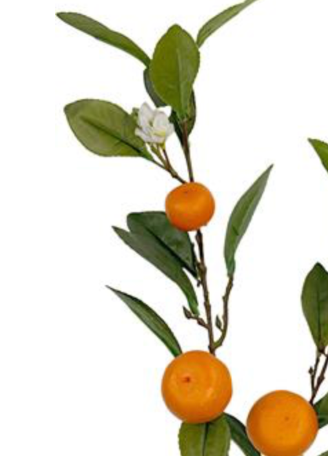 35in Orange Fruit Spray w/Leaves