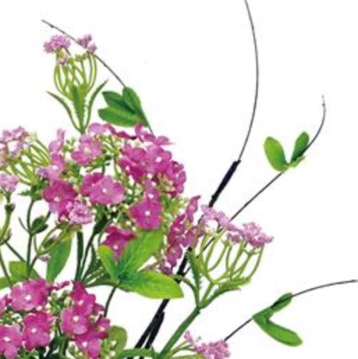 19in Fuchsia Lilac & Queen Ann Lace & Twig