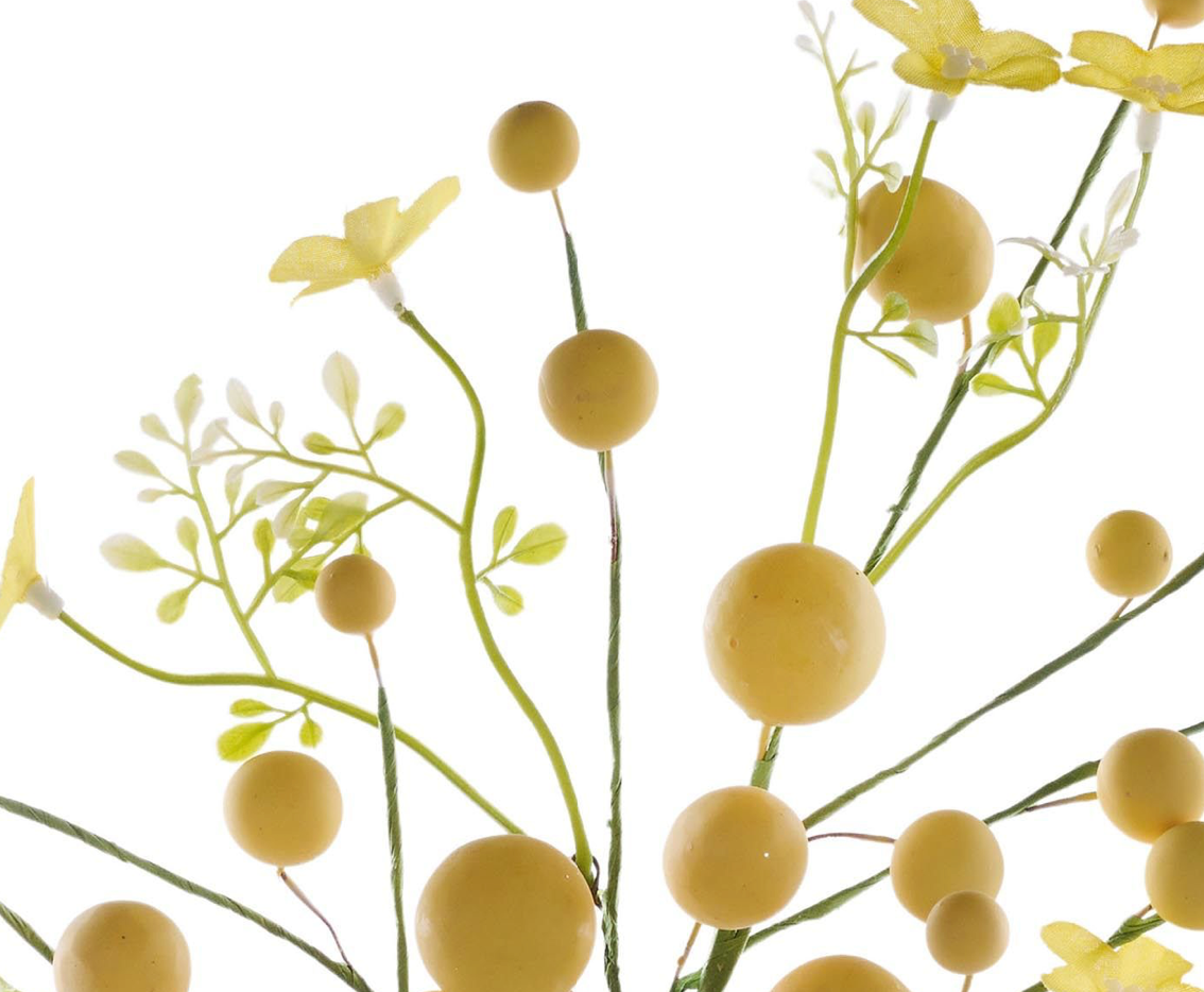 26in YELLOW Berry/Flower Spray