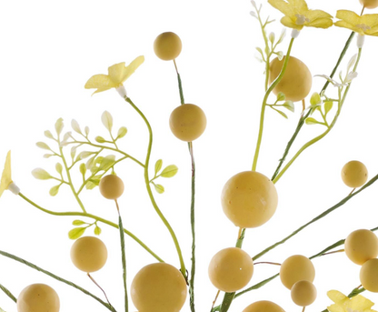 26in YELLOW Berry/Flower Spray