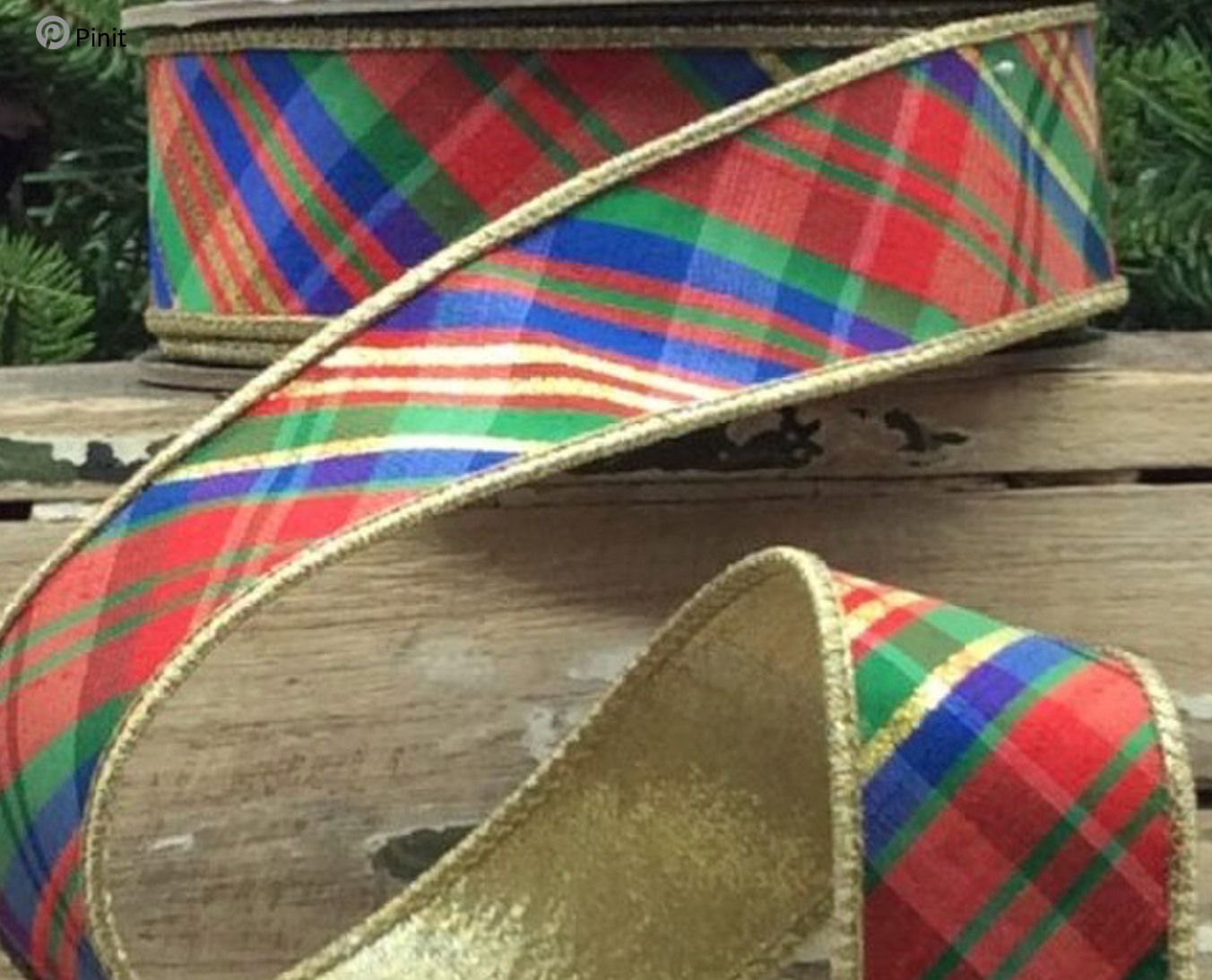 1.5inx10yd Diagonal Plaid Dupion Dstevens Ribbon