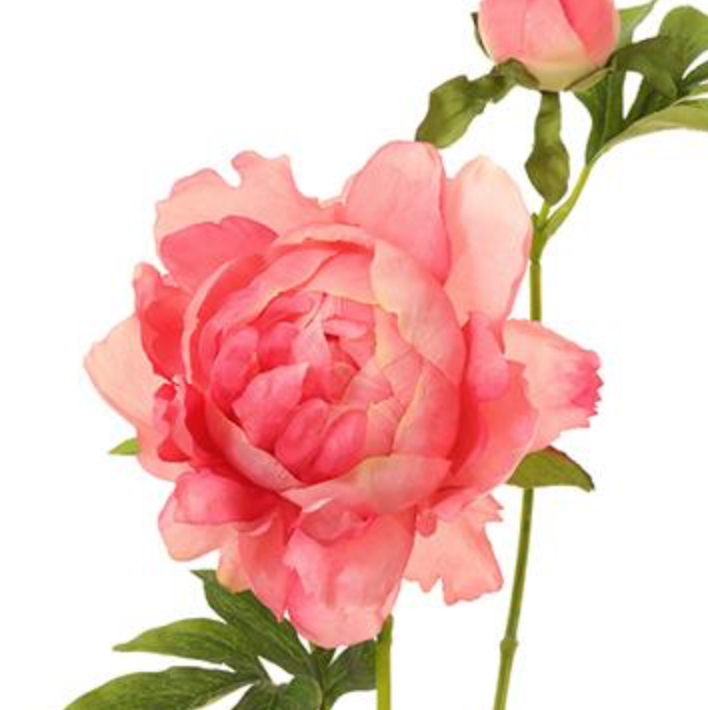 25in Coral Peony - Premium Florals for Wreaths and Home Decor