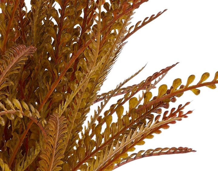 19in Brown Yellow Button Fern x7 - Premium Artificial Greenery for Wreaths, Arrangement & Home Decor