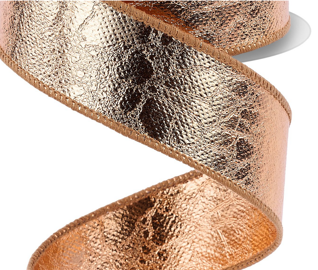 1.5inx10yd Shiny Dark Gold Water Dot Fused